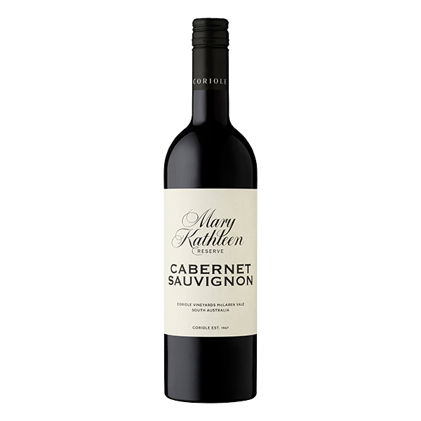 Coriole Mary Kathleen Reserve Cabernet, a premium McLaren Vale red with deep cassis, spice, and fine oak influence.