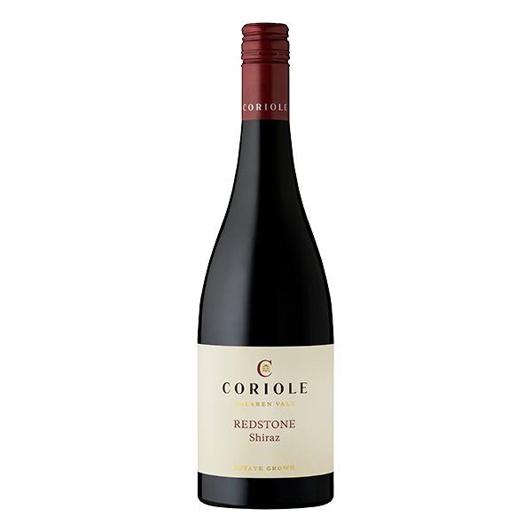 Coriole Redstone Shiraz, a rich and approachable McLaren Vale red with dark fruit, pepper, and velvety tannins.