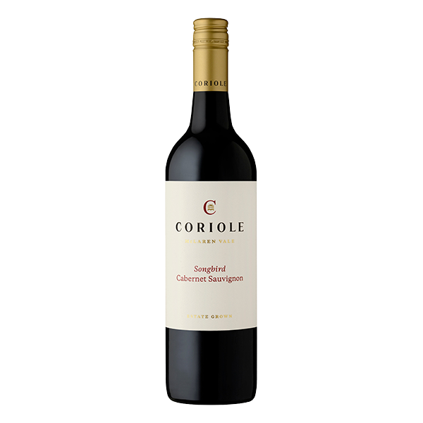 Coriole Songbird Cabernet Sauvignon, a structured McLaren Vale red with cassis, cedar, and elegant tannins.