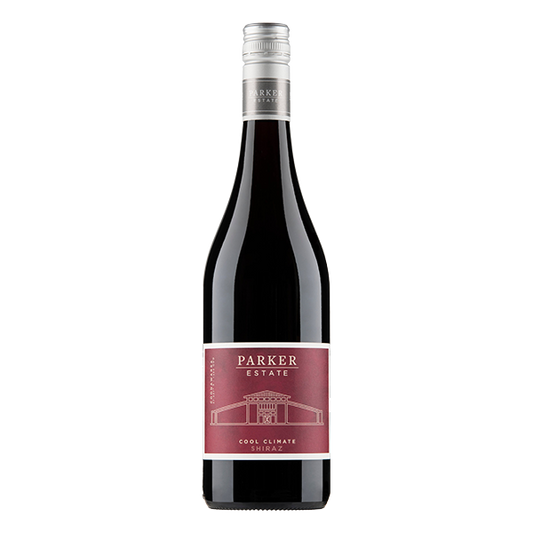 Parker Estate Cool Climate Shiraz, a refined red wine with dark fruits, red berries, white pepper, and silky tannins.