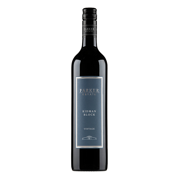 Parker Estate Kidman Block Shiraz, a rich and expressive red wine with blackberry, black tea, and baking spice notes.